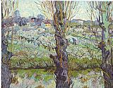 View Canvas Paintings - View of Arles Flowering Orchards